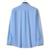 Men's Color-Block Collar Long Sleeve Dress Shirt with Crystal Buttons, Lapel Collar, Fashionable Business Casual Cardigan, Wrinkle-Free Stretch Shirt
