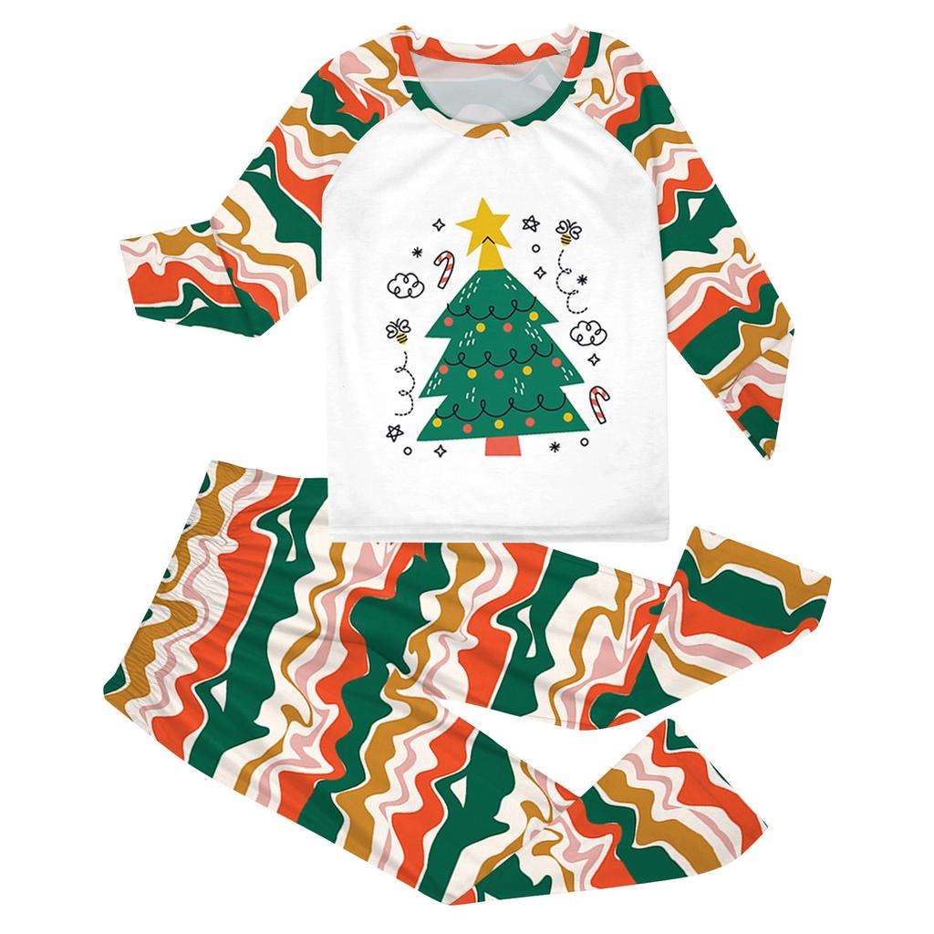 Christmas Parent Child Family Set Home Furnishings Christmas Pajamas Two Piece Set