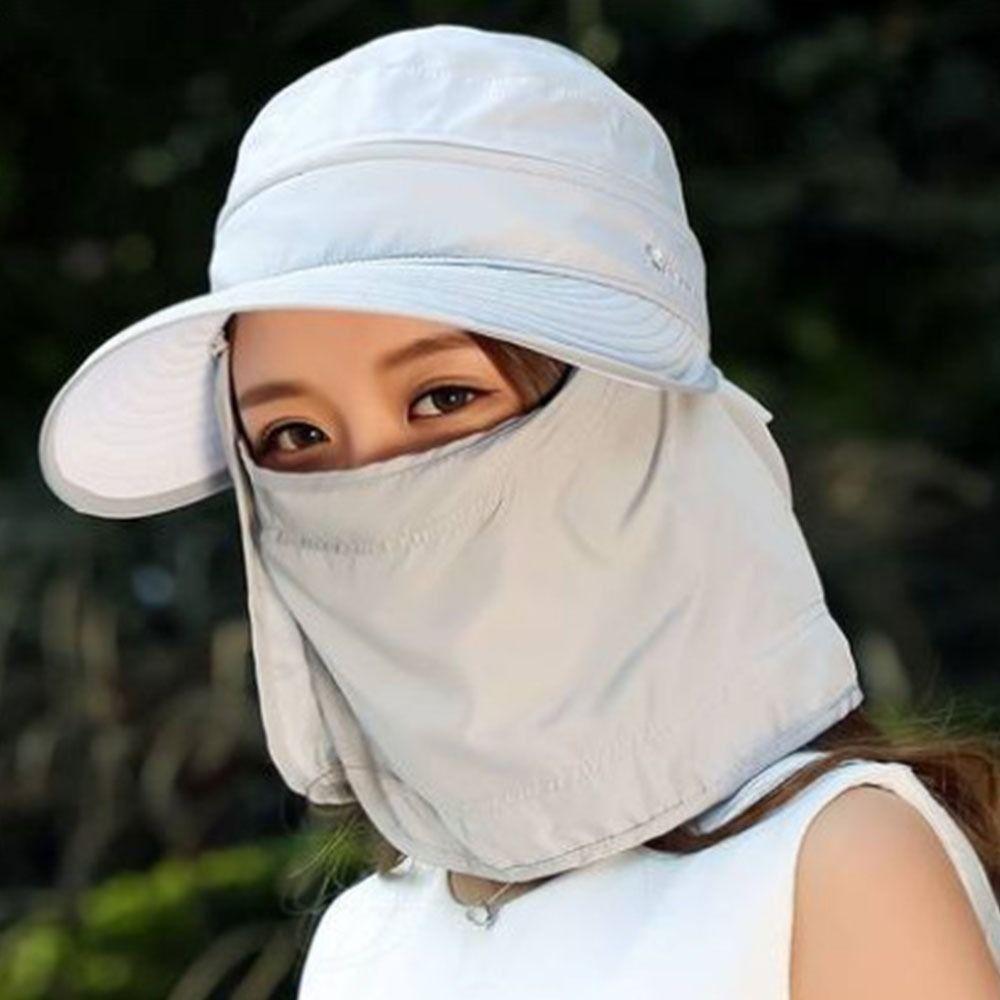 Fashion Uv Protection Fisherman Cap Removable Face Neck Cover Bucket Hats Zipper Visor Hats Outdoor Fishing Cycling