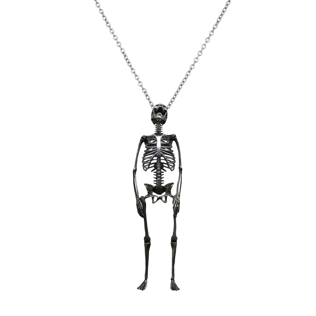 Skull Pendant Necklace Lightweight Skeleton Neckchain Gothic Clavicle Chain for Fashion Individuals Halloween Gifts