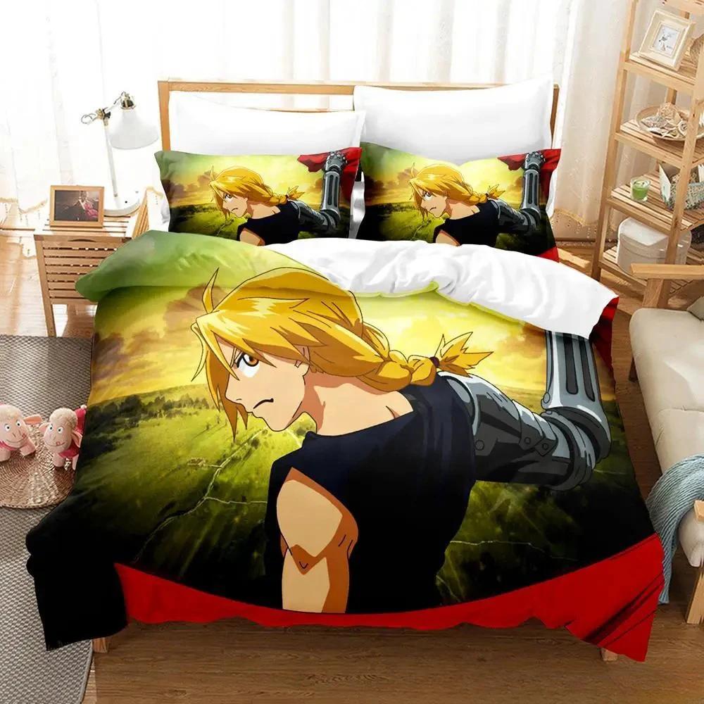 Fullmetal Alchemist Bedding Set Single Twin Full Queen King Size Bed Set Adult Kid Bedroom Duvet Cover Sets 3D Print  Bed
