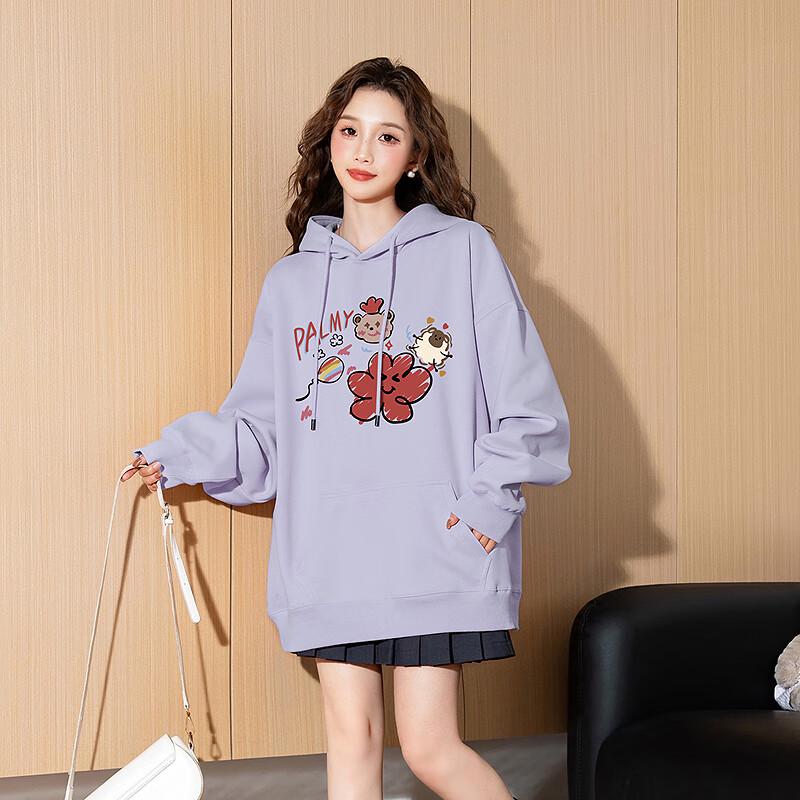 TonLion Women's Hooded Graffiti Long Sleeve Sweatshirt