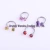 STMF136 Titanium Crystal Horseshoe C-Shaped Internal Thread Nose, Lip, and Septum Ring Earring