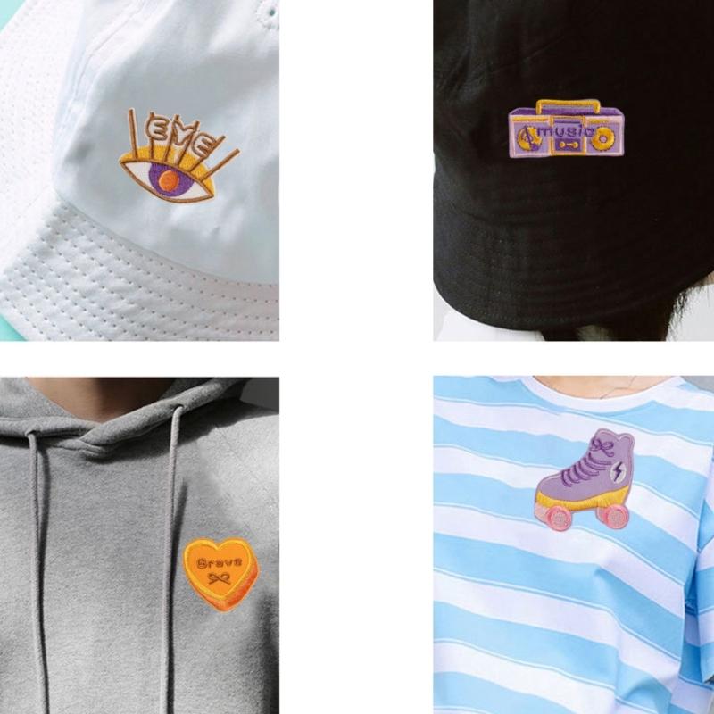 18 Pcs Flower Iron On Patches Applique Patches Roller Skates Repair Patches Speaker Embroidery Patches for Jeans