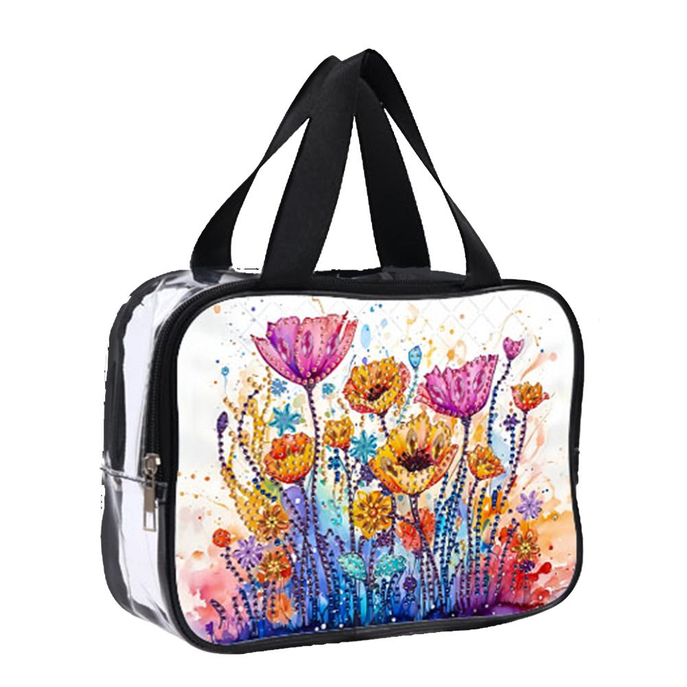 DIY Diamond Art Crystal Rhinestone Cosmetic Bag Large Capacity Diamond Dot Diamond Storage Pack for Cash Carry Daily Use Travel