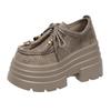 Fashion Designer New Autumn Women Leather Sneakers Pumps 10CM High Platform Lace-up Casual Shoes Thick Sole Walking Shoes Zapatos Mujer