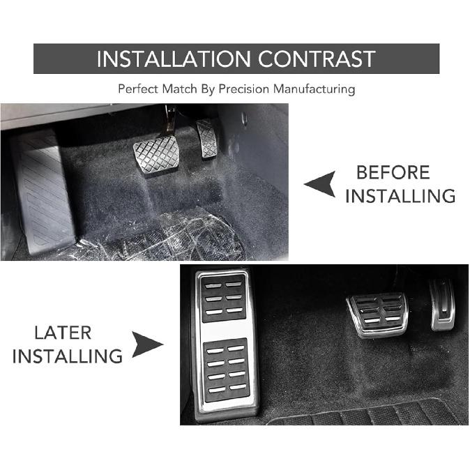 Car Pedal, Accelerator Pedal Covers, Compatible for VW Tiguan 2017 2018 2019 2020 2021 Car Pedals Foot Fuel Brake Clutch Cover,Pedal Protection Cover