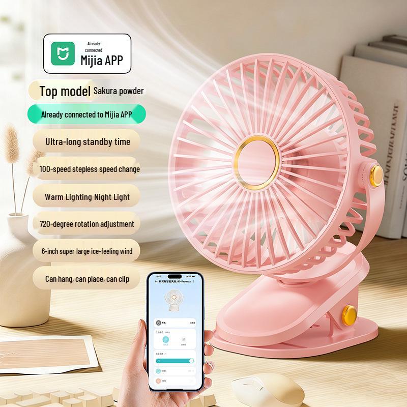 Mini USB Rechargeable Clip-On Desktop Fan for Dorms and Home