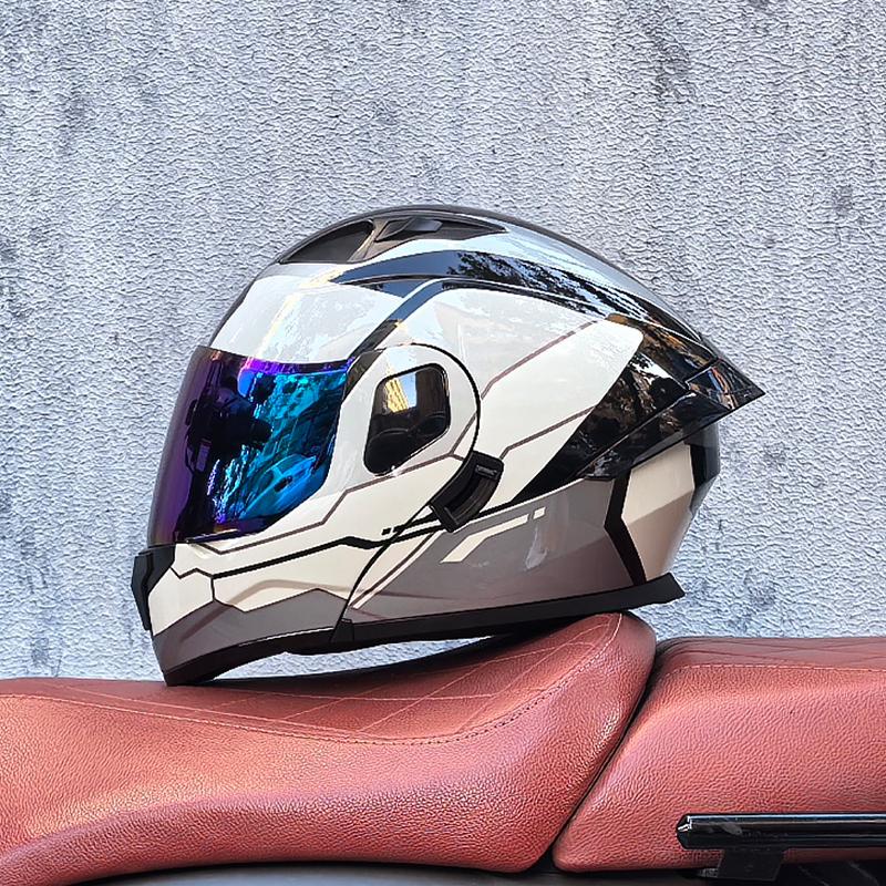 Cyberpunk Style Full Face Helmet DOT Certified Motorcycle Racing Helmet for Street Riding & Motocross
