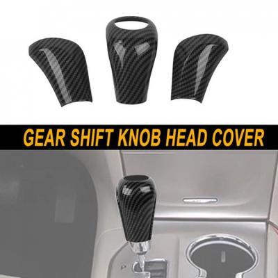 3pc Carbon Fiber Gear Shift Knob Head Cover Trim For Jeep Grand Cherokee 11-13