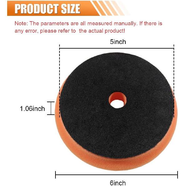 2PCS Buffing Polishing Pads, 6" Orbital Coarse Cutting Foam Sponge Pads, Hook and Loop Buffing Pad for 6 RO/DA Rotary Polisher Compounding,
