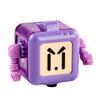 6-Side Stress Relief Cube Toy Multifunctional Anxiety Relief Cartoon Robot Sensory Cube with Spinning Arm Popping Button Joystick Toggle Switch