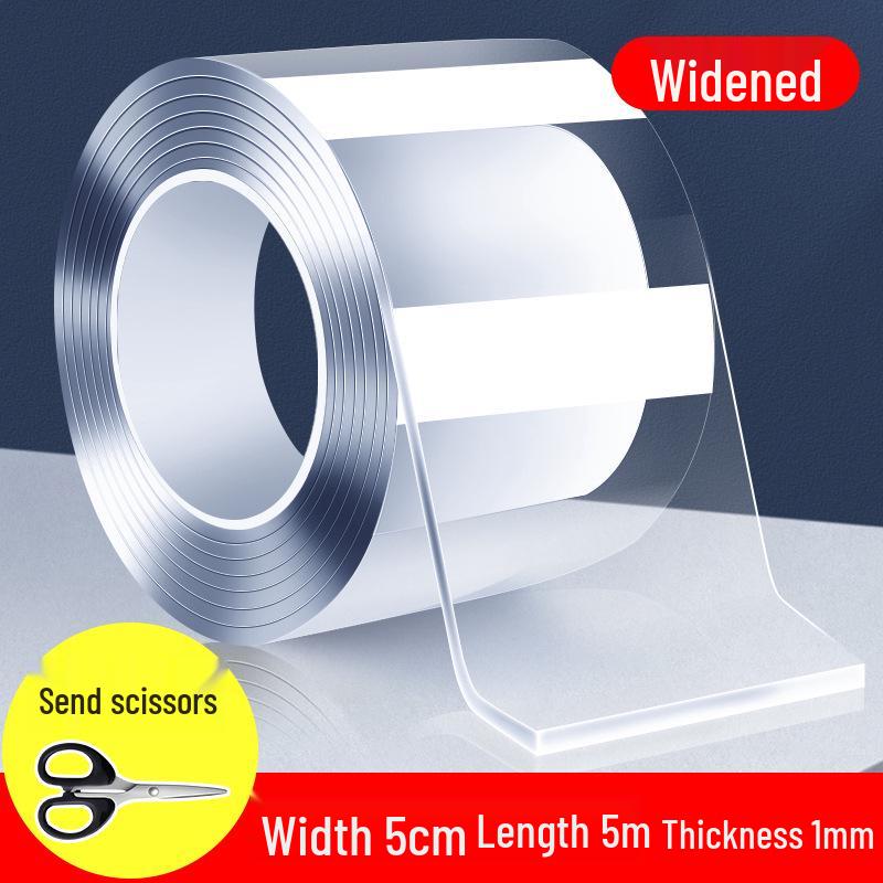 High-Viscosity Nano Double-Sided Traceless Adhesive Tape - Transparent, No-Trace, Ideal for Car, Glass, and Wall Applications