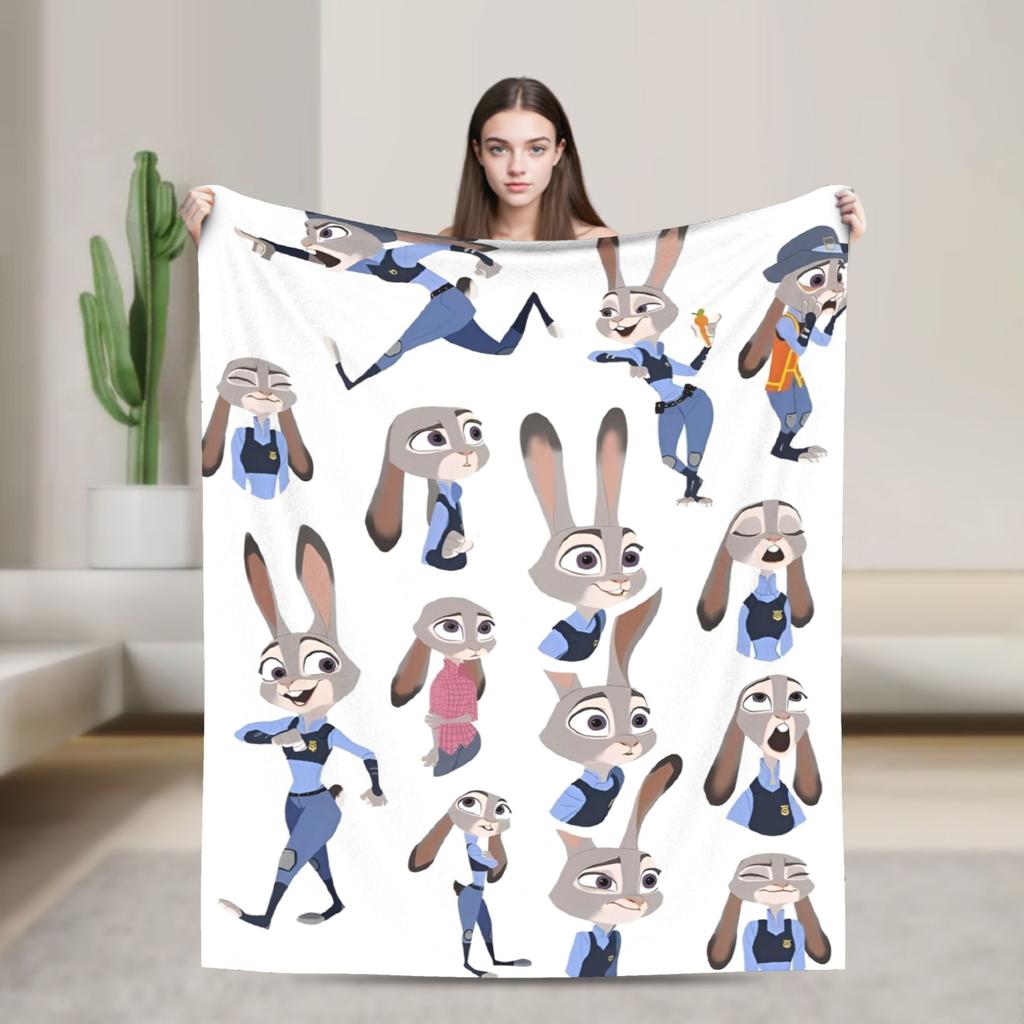 Zootopia Blankets Fleece Textile Decor Judy Hopps Nick Wilde Breathable Super Warm Throw Blankets for Sofa Office Quilt