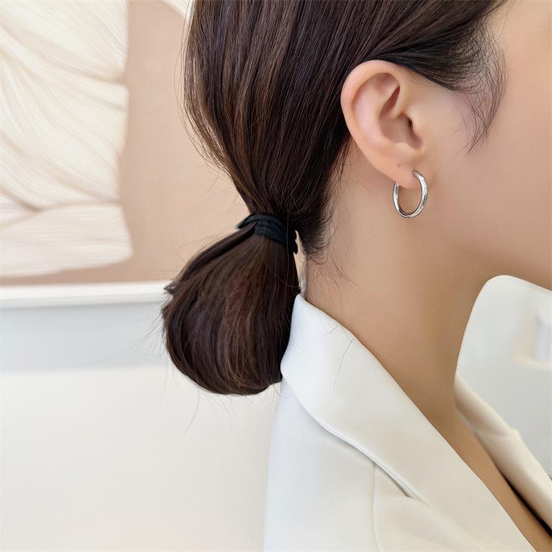 Elegant 18K Gold-Plated Titanium Steel Hoop Earrings