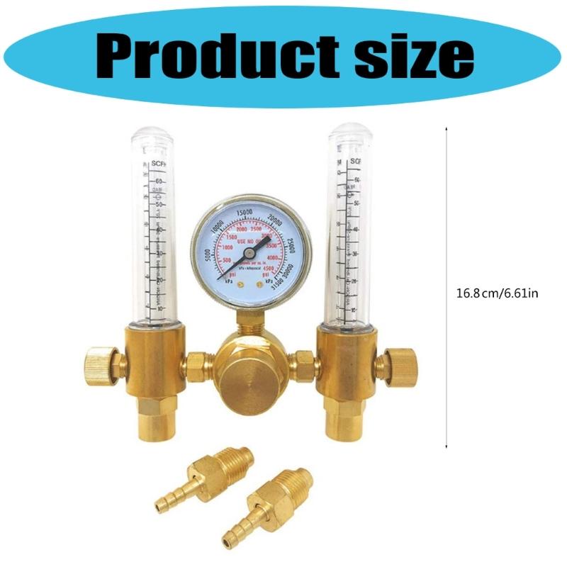 Heavy Duty Double Tube Argon Pressure Meter with Corrosion Resistant Brass Construction Pressure Instrument for Industrial