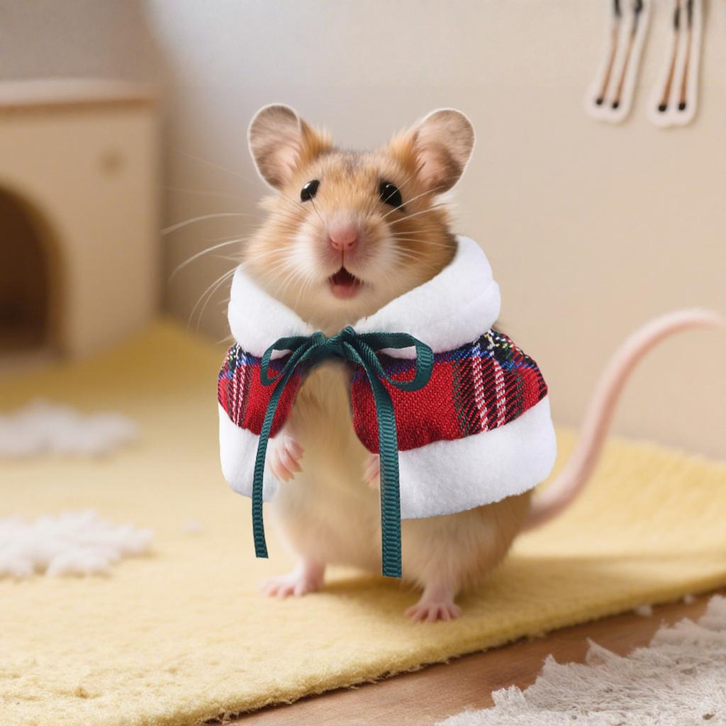 Süßer Weihnachtsumhang für Kleintiere, warm und winddicht, für Hamster, Papageien