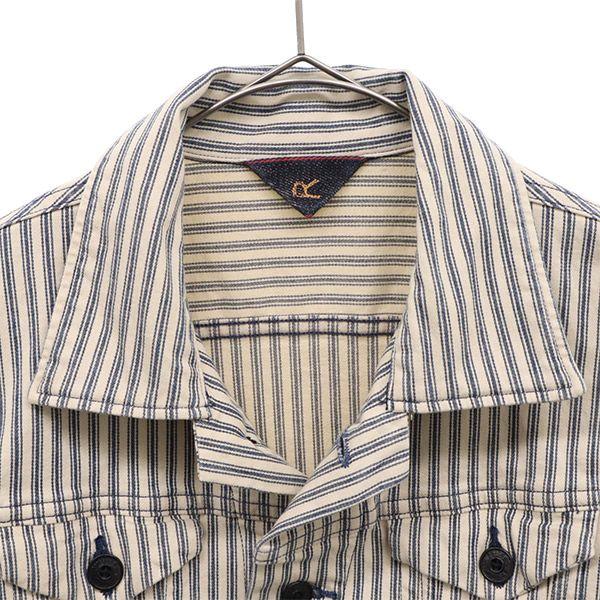 45rpm Stripe Short Jacket 2 Beige X Green Women Used