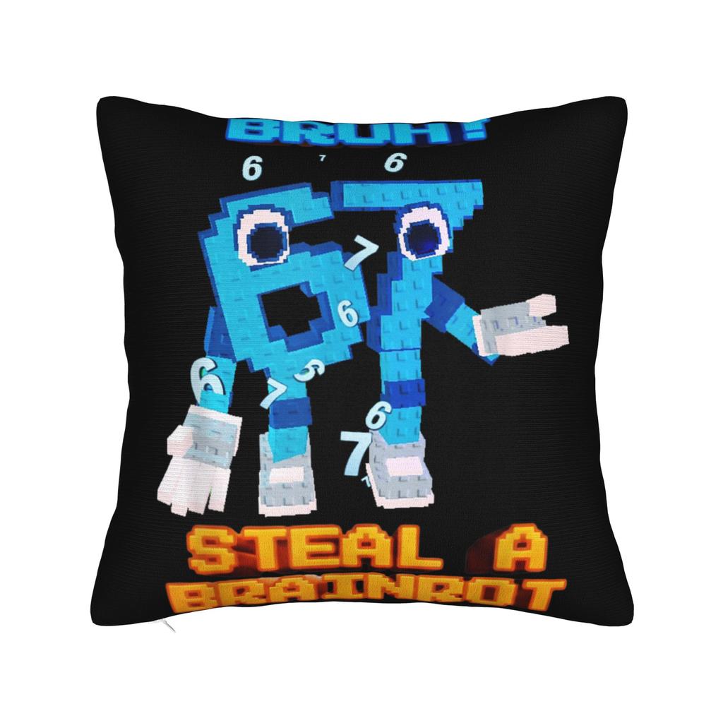 67 Six Seven 6-7 Funny Italian Brainrot Meme Pillow Cover  Soft Cushion Cover Cute Funny Pillow Case For Sofa Bedroom Home Decor