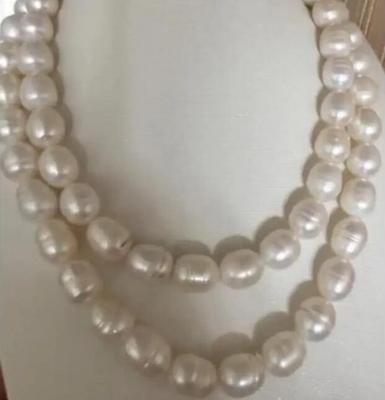 Collier de perles baroques blanches classiques des mers du Sud 9-10mm 32 pouces
