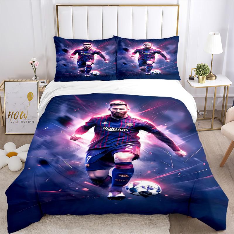 Barcelona Fc Player Action Print 3Pcs Bedding Setduvet Cover With 2 Bedropillowcase Home Birthday Gift
