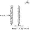 S925 Sterling Silver Zirconia Row Diamond Stud Earrings