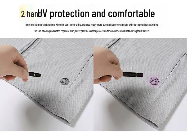 Unisex Ice Silk UV-Protection Summer Jacket - Lightweight, Cooling Sunblock Windbreaker
