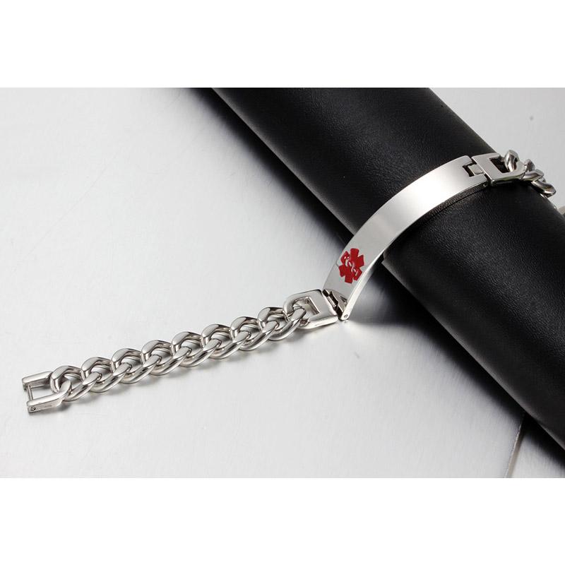 Vnox Customized Medical Remind Stainless Steel Bracelet Personalized ICE Info Emergency