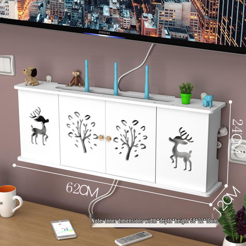 Bohrfreies wandmontiertes Regal für TV-Box & Router-Speicher