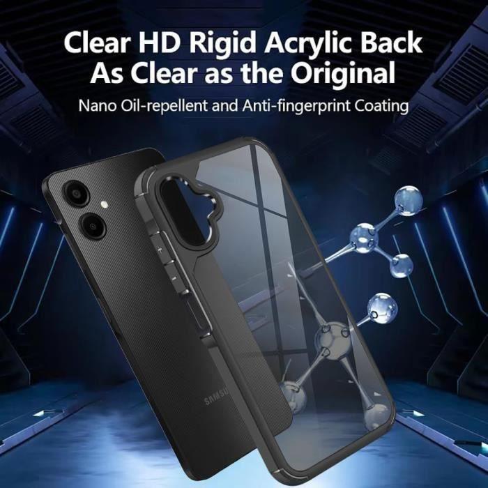 Coque de protection - BOOLING - Samsung Galaxy A06 - Antichoc - Silicone Noir - Dos Transparent PC