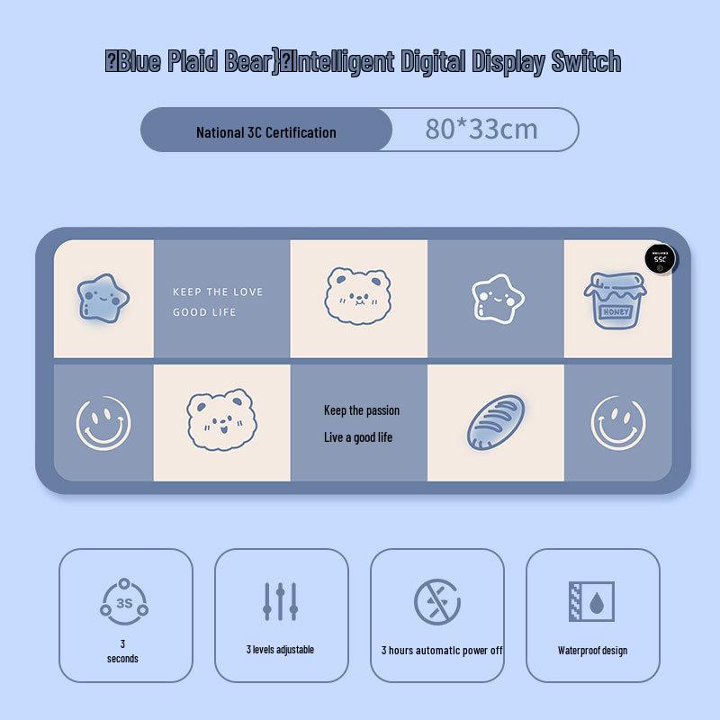 Large Cartoon Heated Mouse Pad - Warm Desk and Hand Warmer