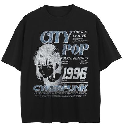 Streetwear Anime Grafinis Marškinėlis Medvilninis T-shirt Unisex Viršutiniai Marškinėliai Vasarinis Trumpomis Rankovėmis T-shirt