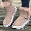 Large Size Snow Boots New Winter Thickened Solid Color Short Boots Plush Edge Flat Boots