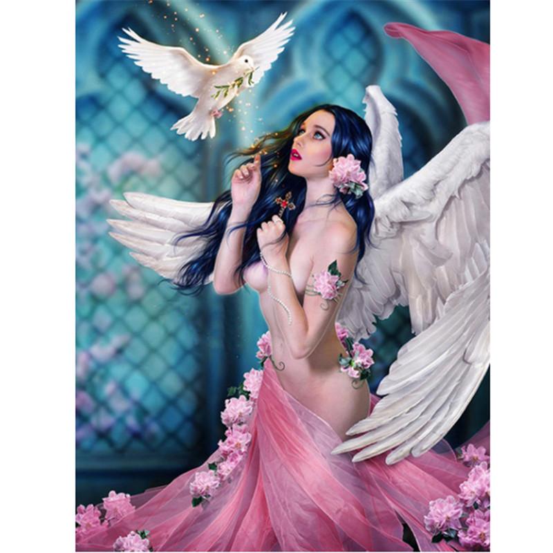 Angelo 5D fai da te pittura diamante pieno quadrato/rotondo trapano ragazza triste diamante ricamo kit punto croce arredamento casa regalo