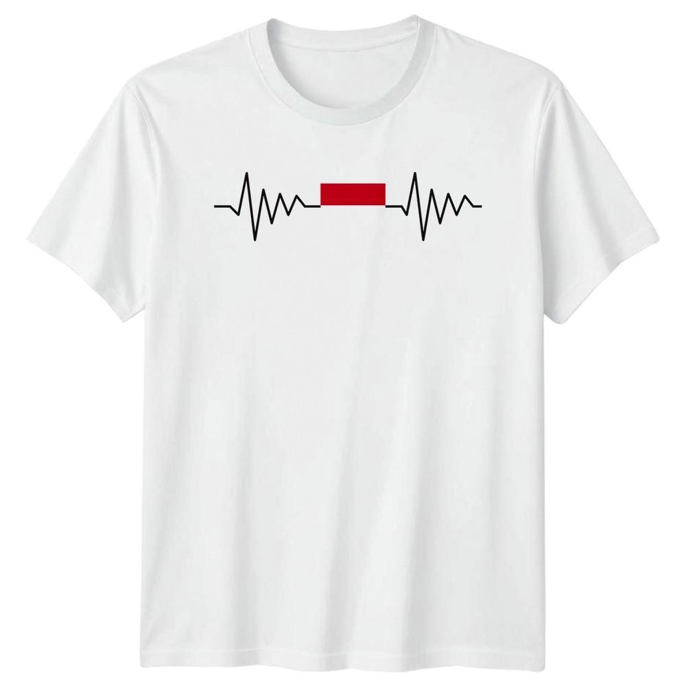 Indonesia Heartbeat EKG TShirt Indonesian Heritage Pride Gift For Him And Her S