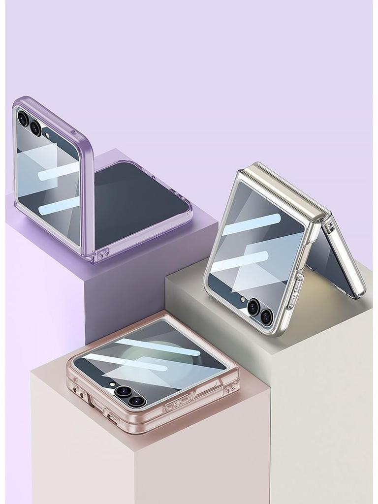 Samsung Z Flip7 Protective Case: Transparent Airbag Shell with Large Window