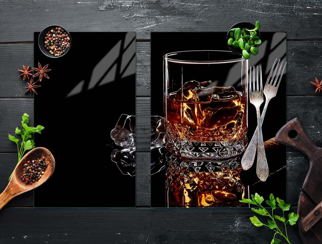 SZKLANA PŁYTA OCHRONNA NA KUCHENKĘ 70x52 WHISKY