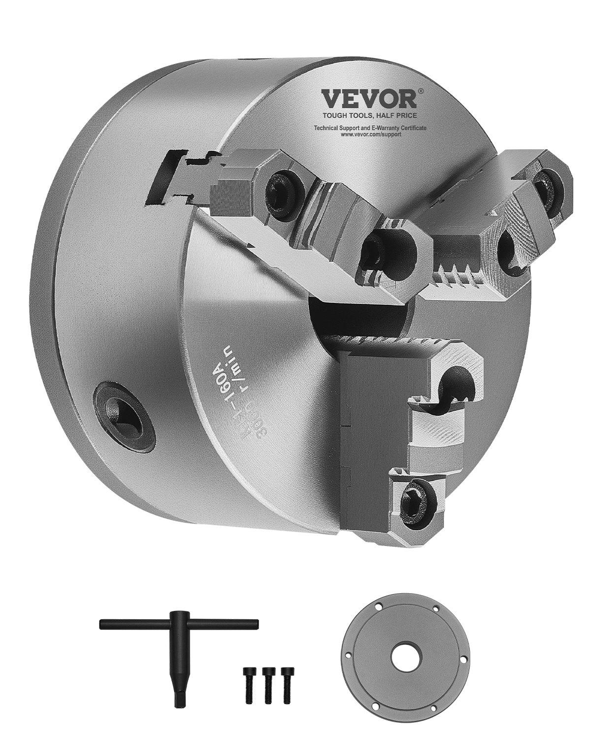 VEVOR 3-Jaw Lathe Chuck, 6 Inch
