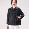 Short Double Sided Wool Coat for Women Spring Autumn Moms Middle Aged Petite Outerwear