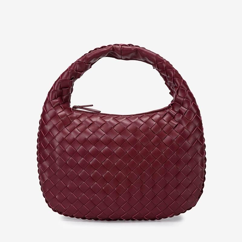 2025 Trendy Woven Hobo Bag for Women Style Half Moon Shoulder Bag Small Crescent Crossbody Purse
