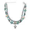 Boho Summer Beach Anklets For Women Turtle Shell Starfish Tree of Life Elephant Ankle Bracelet Multilayer Chain On Foot Jewelry