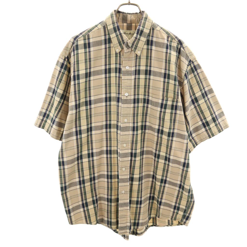EDDIE BAUER 00s Check Pattern Short Sleeve Oversize Button Down Shirt Men's Used