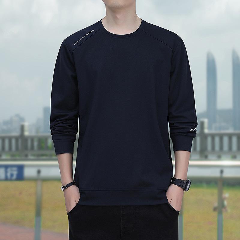 Sweater Men'S Spring And Autumn Crew Neck Pullover Comfortable Bottom Shirt Youth Versatile Large Size Sports Casual Top