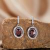 18K Gold Natural Amethyst Citrine Stud Earrings Light Luxury Premium Jewelry