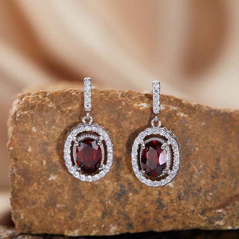 18K Gold Natural Amethyst Citrine Stud Earrings Light Luxury Premium Jewelry