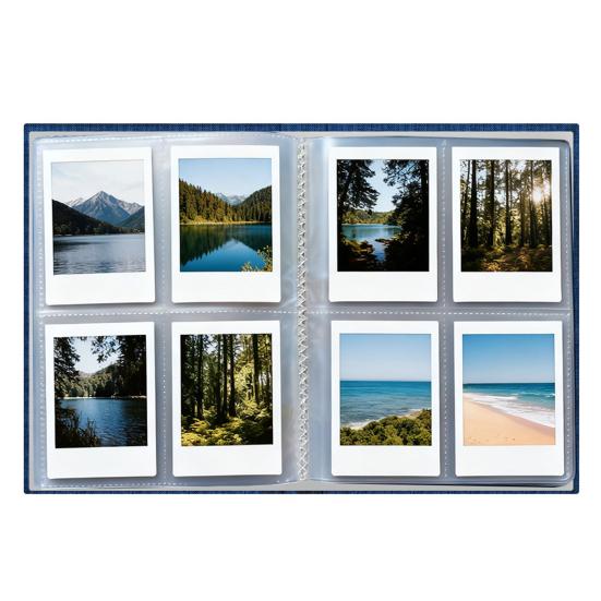 Stoff-Fotoalbum mit 208 Taschen Einsteck-Fotoalben Leinenbezug Erinnerungsbuch mit Frontfenster für Familie Jahrestag Urlaub Hochzeit Baby