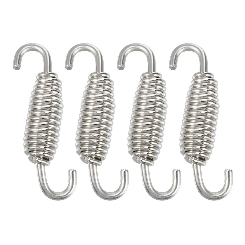 Motoforti 2/4/6Pcs Motorcycles Exhaust Pipe Spring 55mm 2.17" Stainless Steel Exhaust Pipe Spring Hook Modified Accessory