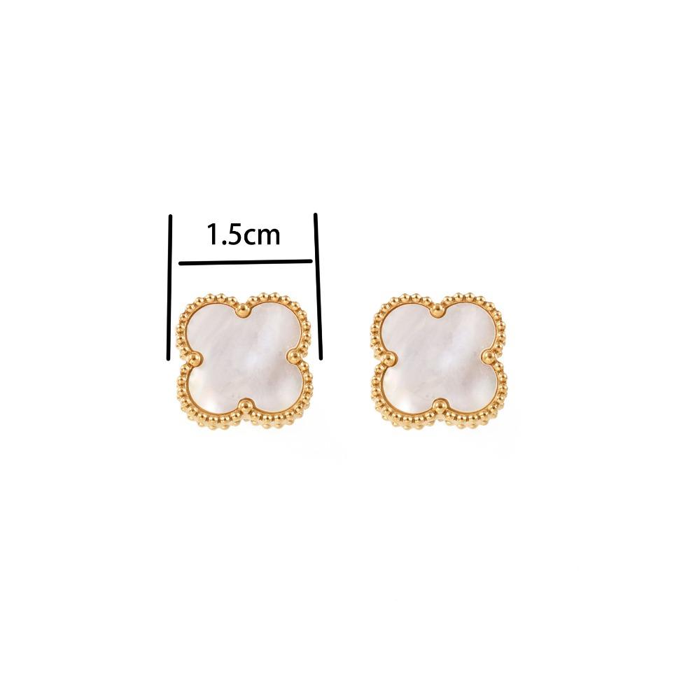 Neue Kleeblatt Ohrstecker Luxuriös Stilvoll Minimalistisch und Elegant 15mm Titanstahl Ohrringe