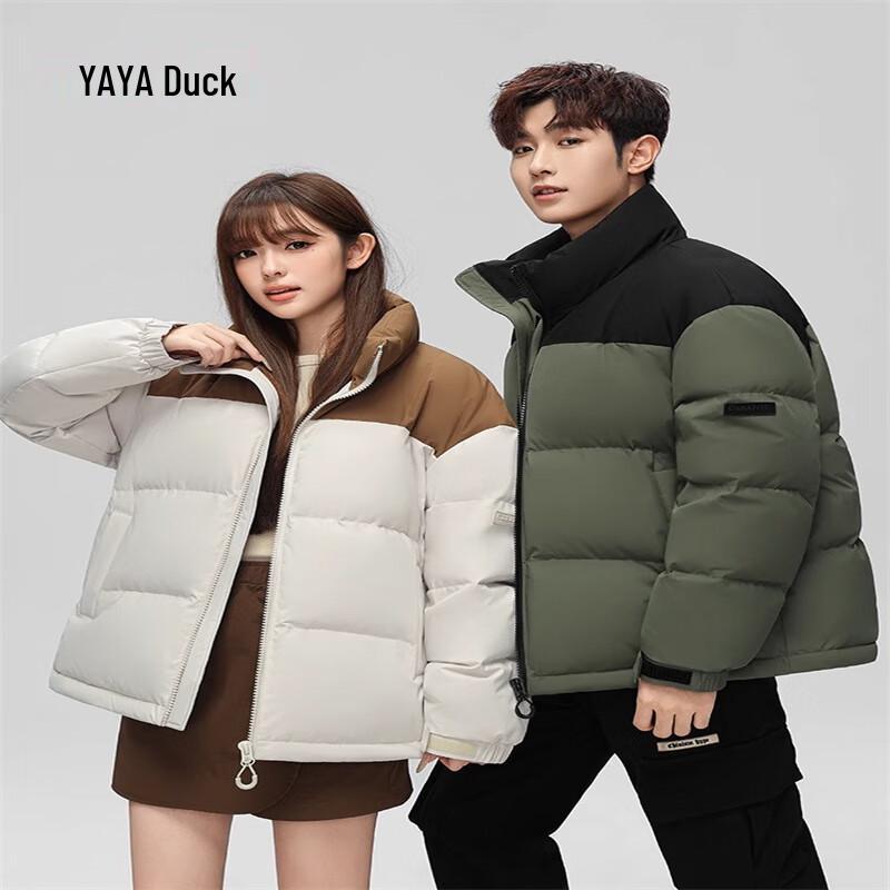Yaya 2024 Unisex Short Color-block Down Jacket