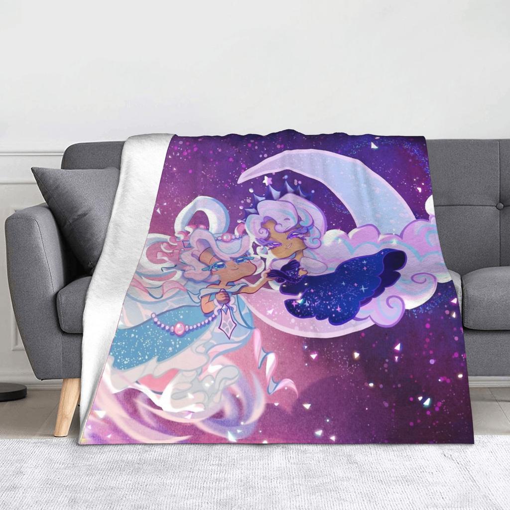 Moonlight Cookie Blanket Fleece Summer Cookie Run Kingdom Portable Warm Throw Blanket for Sofa Couch Plush Thin Quilt